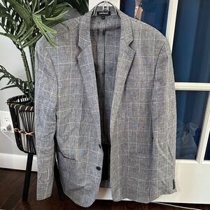 Express Charcoal Checkered Men's Blazer